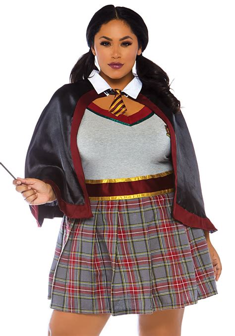 Adults Plus Size Spell Casting School Girl Costume