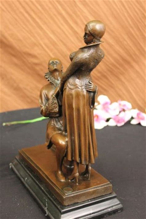 Art Deco Sexy Nud Couple Romance Love Bronze Sculpture Marble Figure Figurine Ebay