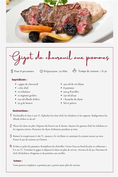 Recette de Noël, Gigot de Chevreuil aux Pommes | Repas de Noël