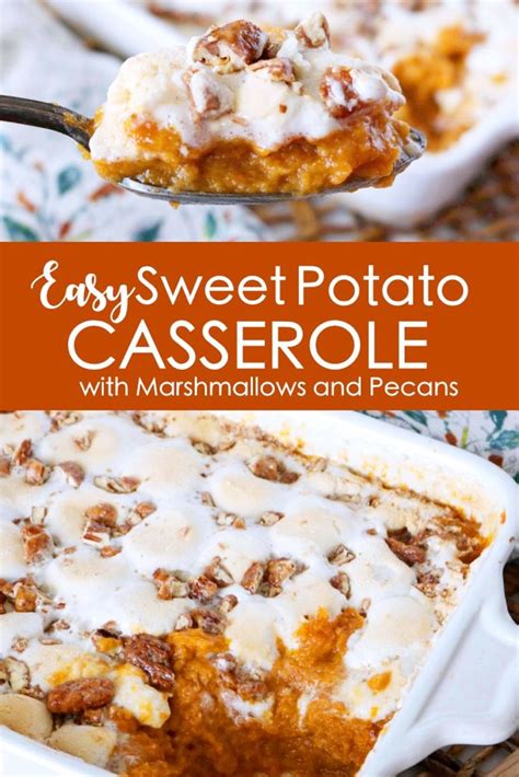 I used canned sweet potatoes because i didnt want to mess with all that cooking and peeling. Sweet Potato Casserole with Marshmallows and Pecans ...