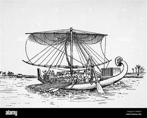 Ancient Egypt Boat Black And White Stock Photos And Images Alamy