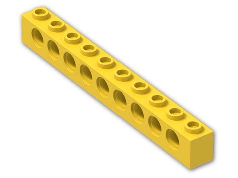 Technic Brick 1 X 10 With Holes 2730 Bright Yellow