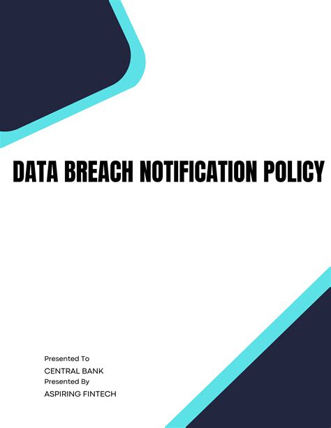 Data Breach Notification Policy Template Banking And Fintech Policies