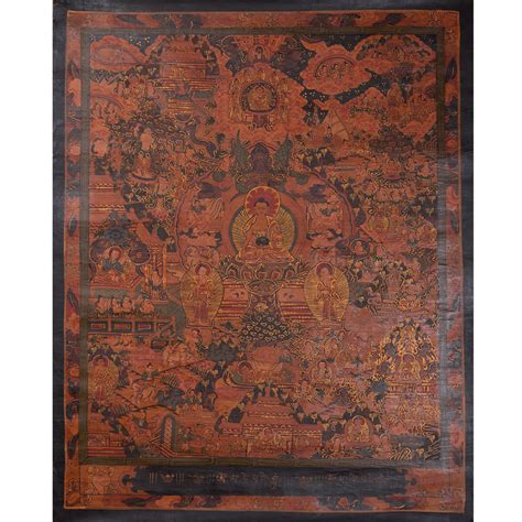 Buddha Life Painting On Cotton Canvas Handmade Thangka Painting From