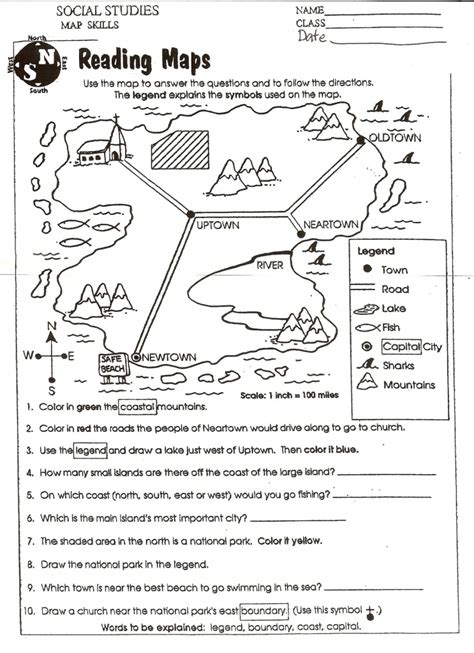 Th Grade Map Skills Worksheets Printable Printable Maps