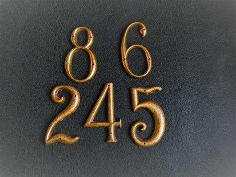 Brass Door Numbers Vintage Address Assorted Lot Of 5 Numbered Etsy