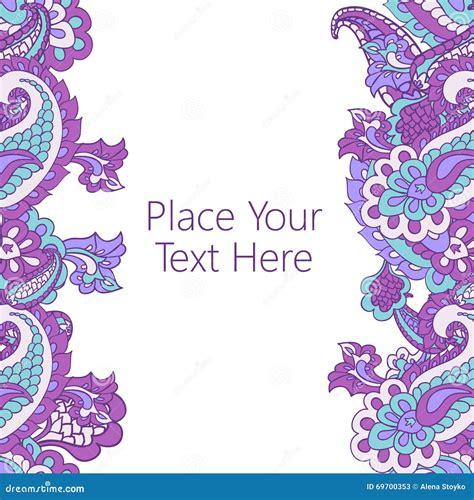 Abstract Paisley Border Stock Vector Illustration Of Design 69700353