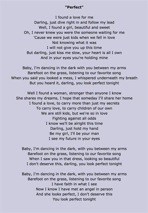 Perfect by Ed Sheehan | Great song lyrics, Song lyrics ed sheeran, Love ...