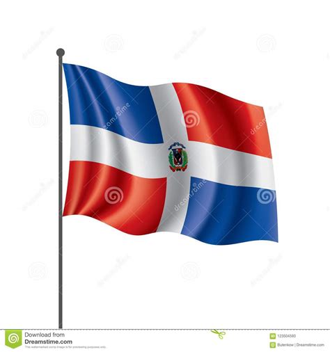 Bandera Dominicana Ejemplo Del Vector En Un Fondo Blanco Ilustración Del Vector Ilustración