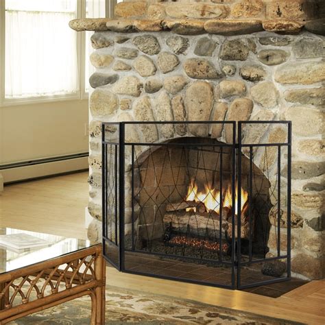 Zimtown Fireplace Screen 3 Panel Large Guard Fire Screens Solid Wrought