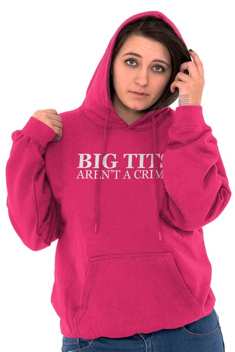 Big Tits Crime Funny Feminist Equality Pink Women Long Sleeve Hoodie