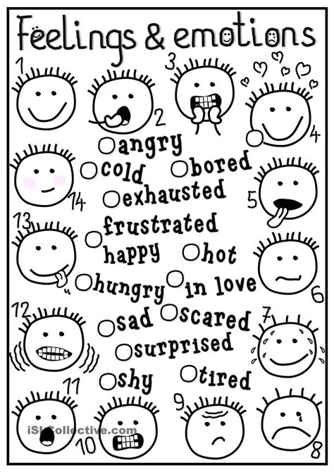 Printable Feelings And Emotions Coloring Pages
