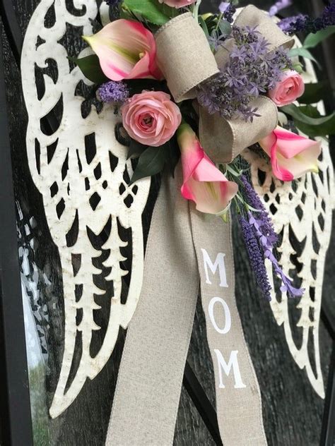 Angel Wings For Memorial Wreath Remembrance Funeral Grave Etsy