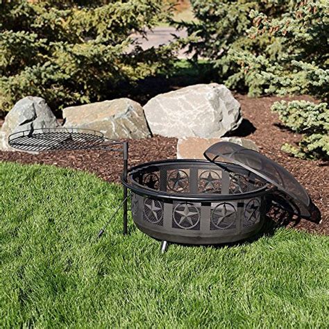 Sunnydaze 30 Inch Stars And Moons Wood Burning Fire Pit With Wood Grate