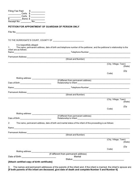 Printable Temporary Guardianship Form Printable Forms Free Online