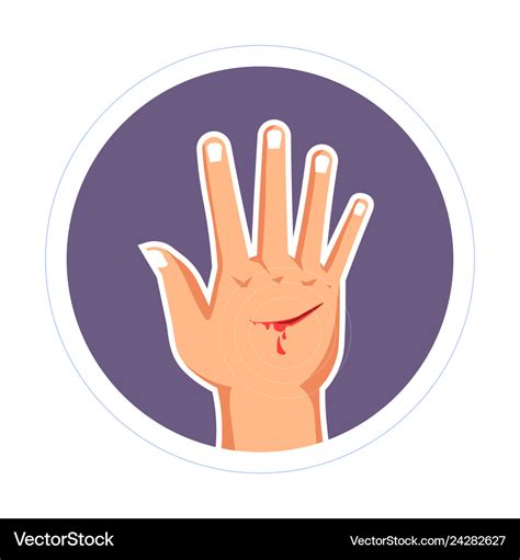 Injury Cut On Hand Bleeding Scratch Skin Damage Vector Image