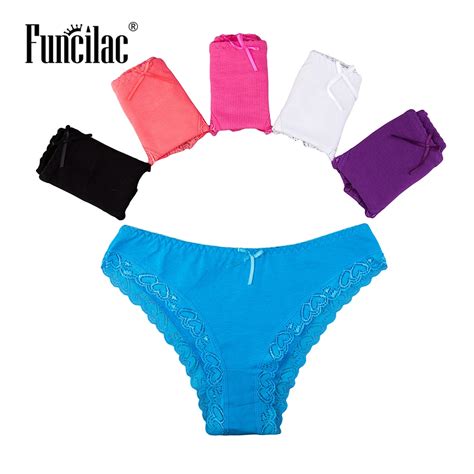 funcilac womens underwear lingerie hipster cotton lace panties briefs sexy thong for ladies