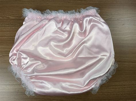new adult sissy satin frilly diaper cover shorts women color pink fsp08a 5 ebay