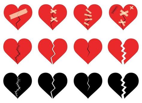 Broken Heart Vector Art Icons And Graphics For Free Download