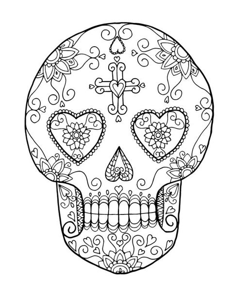Heart Skull Coloring Pages Sketch Coloring Page