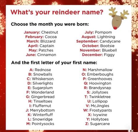Pin By Sunshine Girl On Christmas Reindeer Names