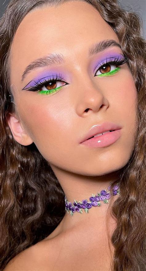 35 Cool Makeup Looks That'll Blow Your Mind : Lavender and Neon Green ...