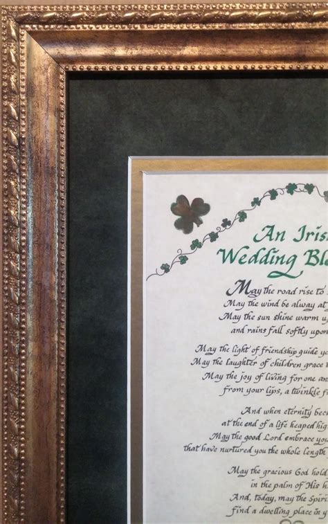 An Irish Wedding Blessing Art And Calligraphy T With Shamrocks And