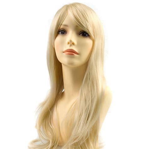 Platinum Blonde Wig Long Natural Wavy Glueless Halloween Party Wig Heat Resistant