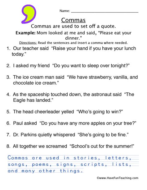 Free Punctuation Worksheets Have Fun Teaching