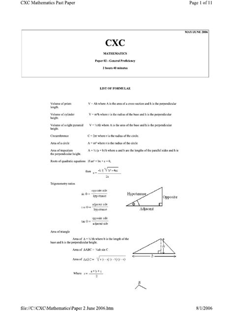 Cxc Maths Papers Pdf Pdf