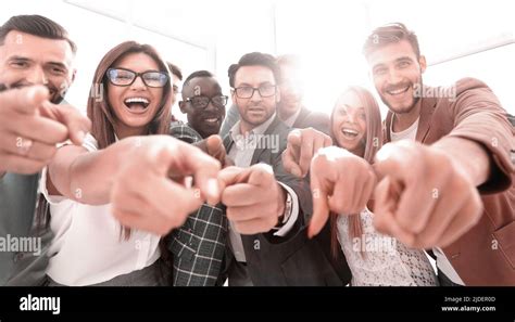Group Of Successful Business People Pointing At You Stock Photo Alamy