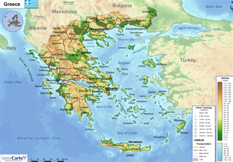 Bilingüesauces 1º Eso Physical Greece Map