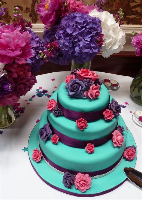 My Actual Wedding Cake Bright Turquoise Jade 3 Tired Wedding Cake