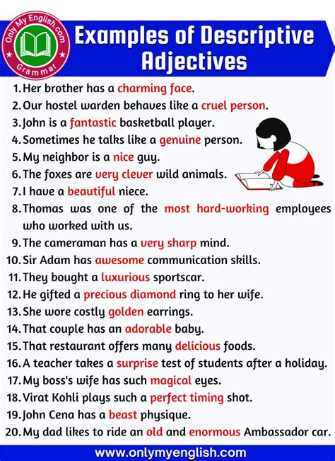 20 Examples Of Descriptive Adjectives