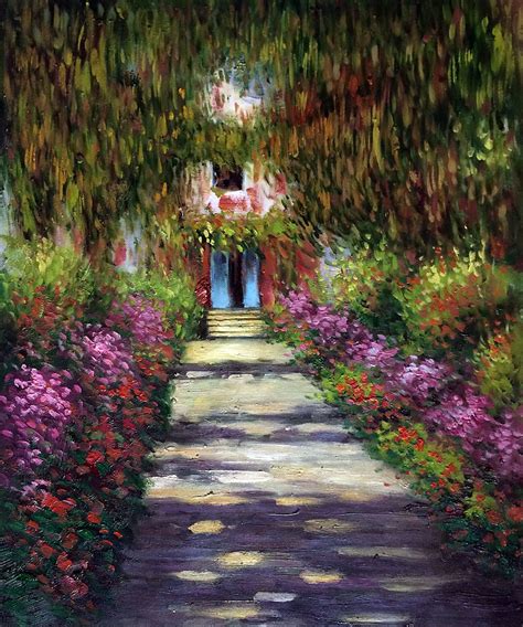 Wall Art Monet Garden Path At Giverny Painting Reproduction At