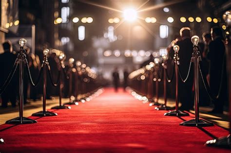 Premium Photo The Red Carpet And A Crowd Of People Waiting For The