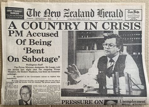 old newspaper the new zealand herald 17 june 1984 nz in crisis