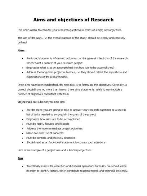 Aims And Objectives Of Research Pdf Goal Epistemology