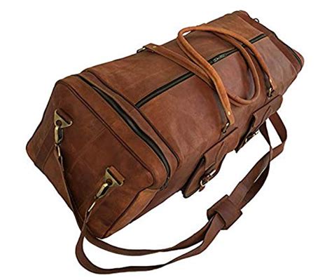 Large Leather Duffel Bag Handmade Carryall Weekender Travel Overnight