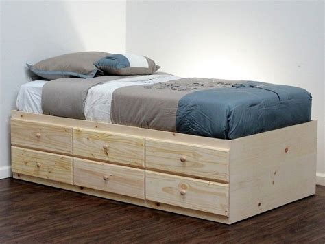 It can go against a the captain's bed is made of all wood and comes unfinished in your choice of maple, oak, or pine. Twin Xl Captains Bed | Home Design Ideas | Twin storage ...