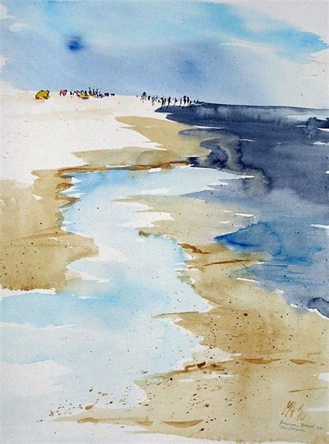 This is a print of original watercolor painting, 4 x 11 including a border on all sides, printed on acid free heavyweight paper. Pin by R Otter on Painting Ideas in 2020 | Watercolor ocean, Beach watercolor, Watercolor landscape