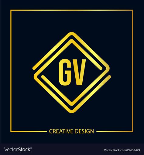 initial letter gv logo template design royalty free vector