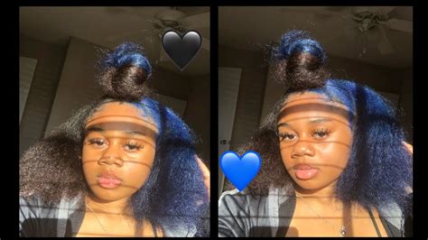 Just mix with water and apply. ENTERTAINING AF SPLIT HAIR DYE | black & blue 💙🖤 - YouTube