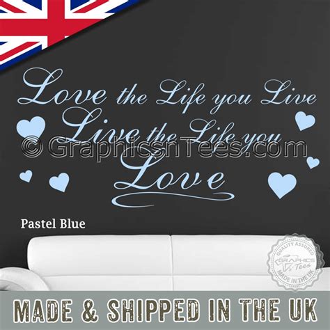 Live The Life You Love Inspirational Quote Motivational Wall Sticker