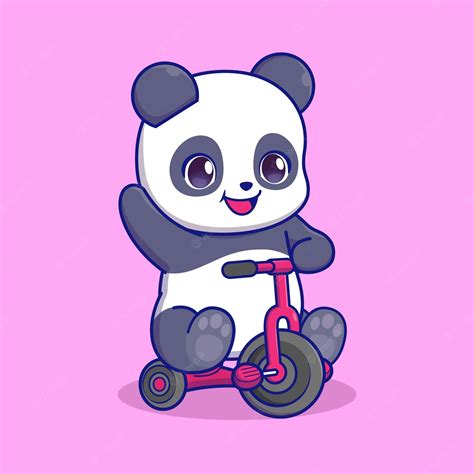 Premium Vector Cute Panda Riding Bicycle