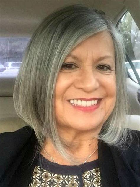 Medium Length Sassy Inverted Bob Hairstyle Style For Women Over 50