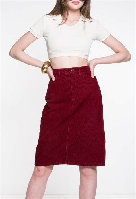 Https://tommynaija.com/outfit/maroon Corduroy Skirt Outfit