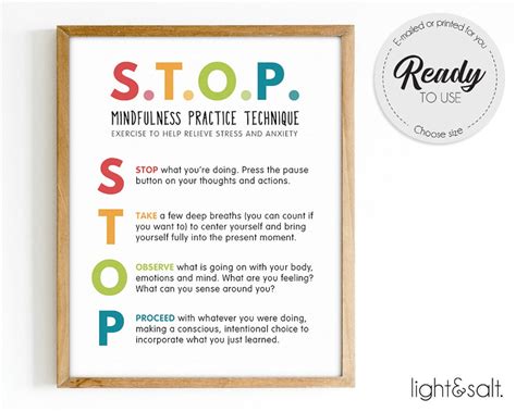 Stop Technique Stress And Anxiety Relief Mental Health Poster