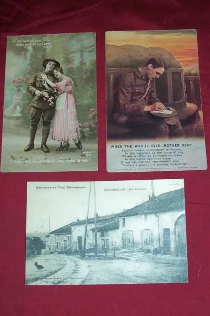 3 Wwi Postcards Us Army 1917 1918 Ww1 Old Vintage Antique Soldiers War