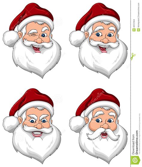 Santa Claus Various Expressions Face Side View Stock Illustration Image 28727654